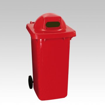 2-Rad Mülltonne MGB 240L Rot, Runddeckel mit Ovaler Einwurföffnung (pro Stück)