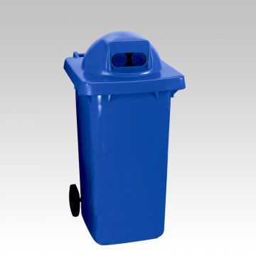 2-Rad Mülltonne MGB 240L Blau, Runddeckel mit 2 Einwurföffnungen (pro Stück)
