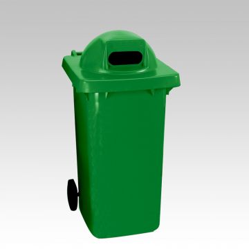 Conteneur poubelle tri sélectif extérieur 240L VERT ouverture ovale