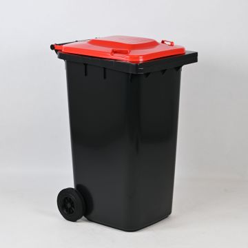Wheelie bin 240L, 580x740x1070 mm, anthracite/red