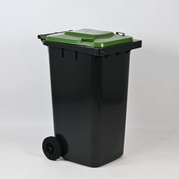 Wheelie bin 240L, 580x740x1070 mm, anthracite/green
