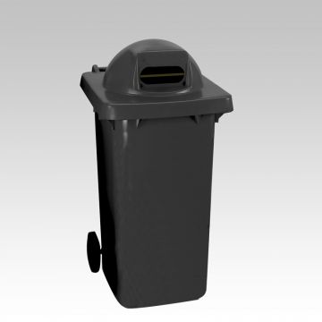 2-Rad Mülltonne MGB 240L Schwarz, Runddeckel mit Einwurfschlitz (pro Stück)