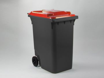 Wheelie bin 360L, 600x890x1100 mm, grey/red