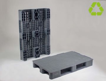 Palette Europe plastique 80x120 pleine 3000/1000/400 kg 2 patins