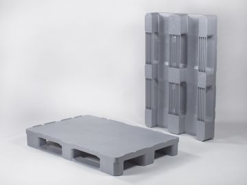 Kunststoff Hygienepalette 3 Kufen, Geschlossen, 1200x800x160mm, Grau (pro Stück)