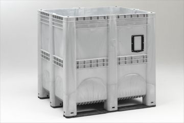 Palettenbox 1300x1150x1250 mm, 1400 Ltr, auf 3 Kufen, grau (pro Stück)