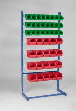 Anfang Regal 90x41x181cm incl 7 schiene für 44 Sichtlagerkästen (pro Stück)