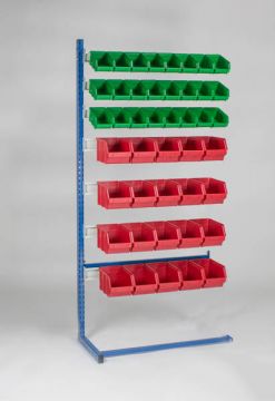 AnbauRegal 90x41x181cm incl 7 schiene für 44 Sichtlagerkästen (pro Stück)