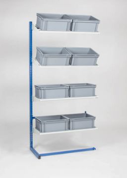 Anbau Regal 90x41x181cm incl 4 Regalen und 8 Kisten 40x30cm (pro Stück)