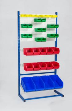 Anfang Regal incl 1 Schiltzplatten, 2 Schiene und 35 Lagerkästen (pro Stück)