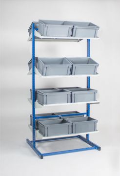 Anfang Regal 90x76x181cm incl 8 Regalen und 16 Kisten 40x30 (pro Stück)
