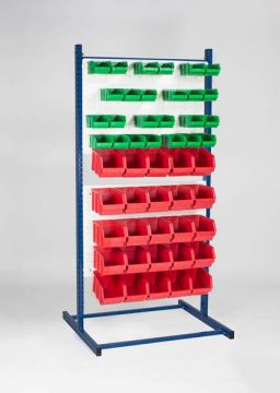 Anfang Regal 90x76x181cm incl 4 Schiltzplatten und 100 Kisten (pro Stück)