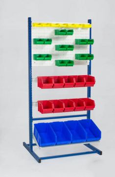 Anfang Regal incl 2 Schiltzplatten, 2 Schiene und 60 Lagerkästen (pro Stück)
