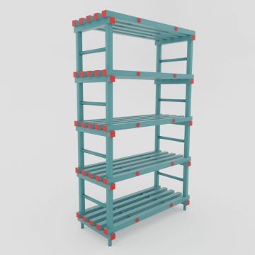 Etagère alimentaire plastique 1000x500xh1770 mm 5 niveaux