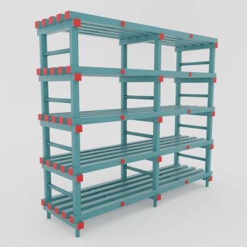Etagère alimentaire plastique 1500x400xh1770 mm 5 niveaux