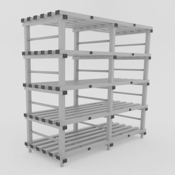 Etagère alimentaire plastique 2000x600xh1770 mm 5 niveaux