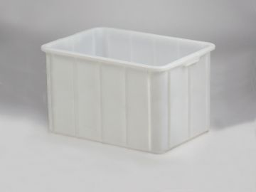 Bac plastique alimentaire gerbable 660x450x410 mm 96L BLANC