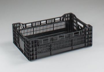 Obst- und Gemüsekiste 600x400x180/160 mm, 34 Liter, schwarz