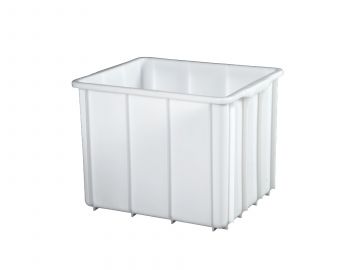 Bac plastique alimentaire gerbable 60x50x44 cm 100 litres BLANC