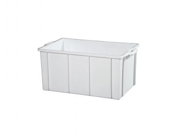 Bac plastique alimentaire gerbable 62x40x30 cm 60 litres BLANC
