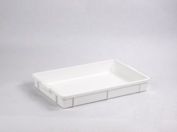 Bac plastiquea alimentaire gerbable 650x427x83 mm 19 litres BLANC