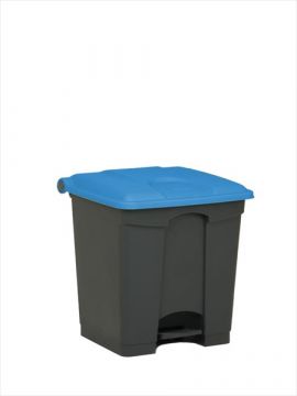 Pedaleimer mit Scharnierdeckel 400x400x430 mm, 30 L,  grau-blau (pro Stück)