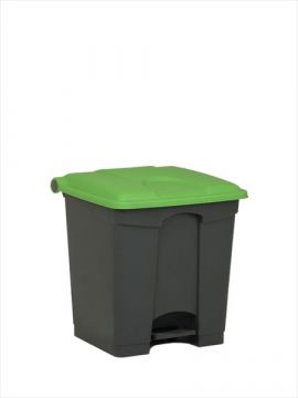 Pedaleimer mit Scharnierdeckel 400x400x430 mm, 30 L, grau-grün (pro Stück)