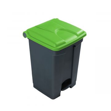 Pedaleimer mit Scharnierdeckel 410x400x600 mm, 45 L, grau-grün (pro Stück)