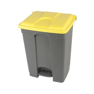 Pedaleimer mit Scharnierdeckel 500x410x670 mm, 70 L, grau-gelb (pro Stück)