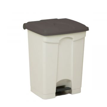 Pedaleimer mit Scharnierdeckel 500x410x670 mm, 70 L, weiss-grau (pro Stück)