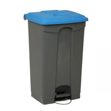 Pedaleimer mit Scharnierdeckel 500x410x820 mm, 90 L,  grau-blau (pro Stück)