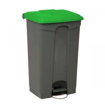 Pedaleimer mit Scharnierdeckel 500x410x820 mm, 90 L, grau-grün (pro Stück)