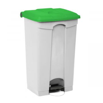 Pedaleimer mit Scharnierdeckel 500x410x820 mm, 90 L, weiss-grün (pro Stück)