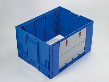 Klappbarer Aufsatzrahmen mit Einwurfklappe 183 Liter, 800x600x465 mm, blau