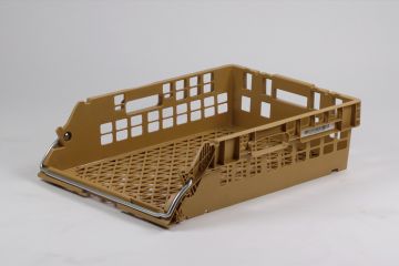 Nestbarer Brotbehälter mit Bügel, 700x495x190 mm, perforiert, beige