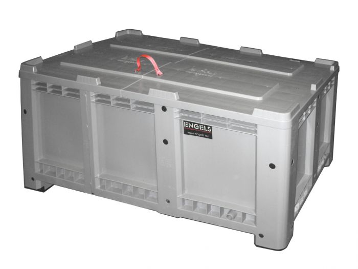 Caisse palette plastique avec couvercle 870L Strongbox 1680x1000x800 mm