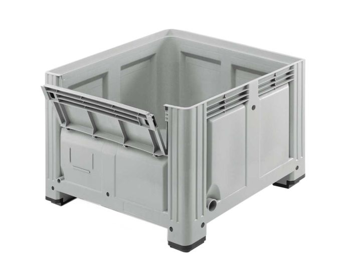 Palettenbox mit Klappe, 1200x1000x850 mm, 760 Liter, auf 4 Füße