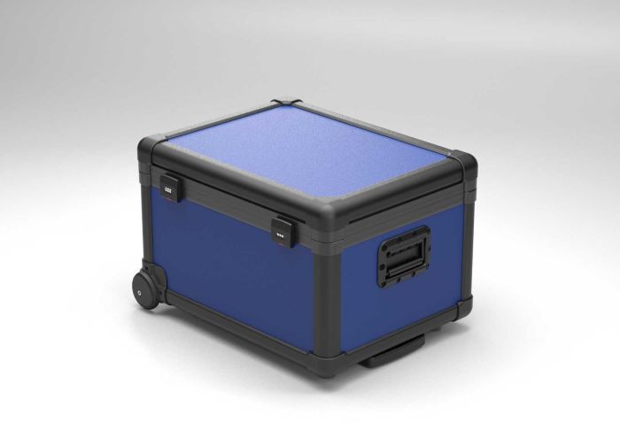 Valise de chargement avec séparateurs pour 16 tablettes, bleu