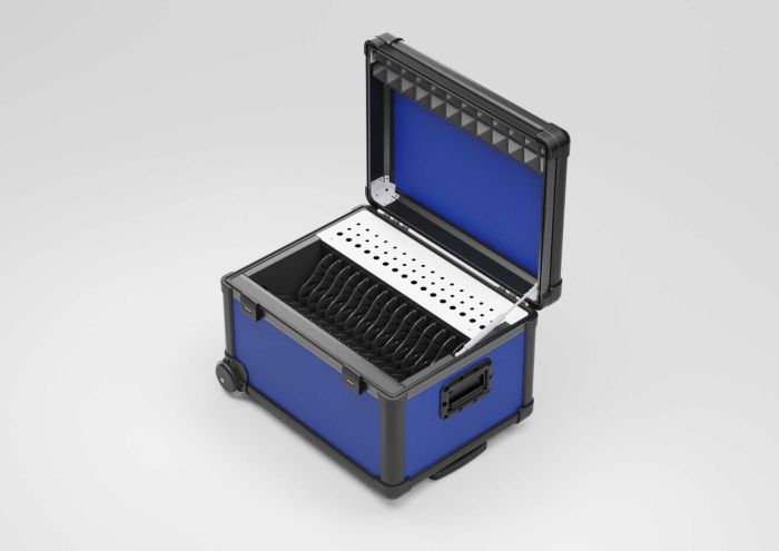 Valise de chargement et de synchronisation 613x473x414 mm avec séparateurs pour 16 tablettes