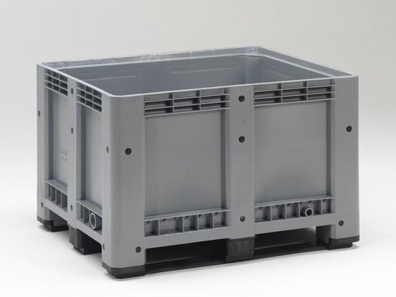 Kunststoff Palettenbox auf 3 Kufen, 120x100x78cm, 610 Liter, grau (pro Stück)