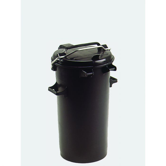 Poubelle de rue plastique avec couvercle 50L ø440x640 mm NOIRE