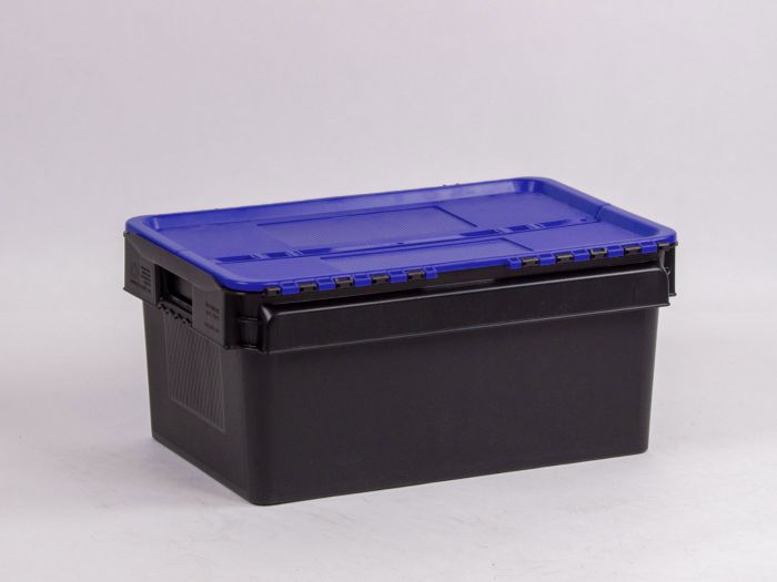 Bac navette charge lourde 600x400x280 mm 45L noir/bleu