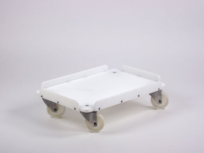 Chariot porte bac 600x400 mm max 400 kg chape galva BLANC