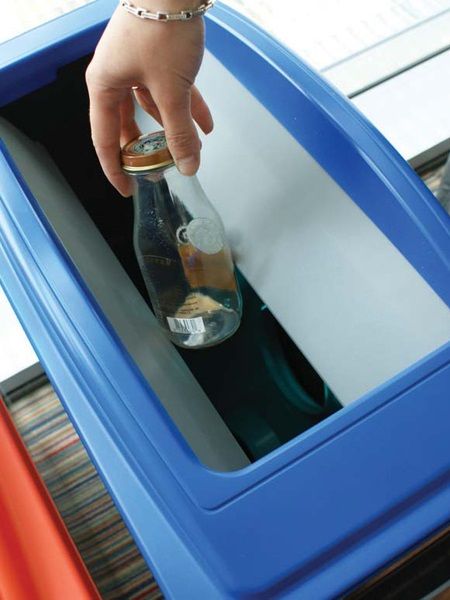 Couvercle à double clapet pour poubelle Ecosort BLEU