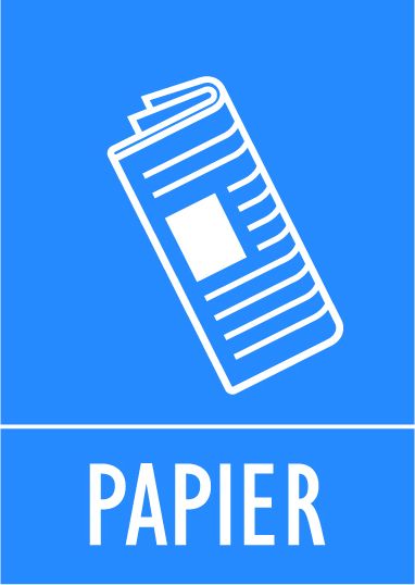 Jeu d'autocollants tri sélectif PAPIER pour poubelle ECOSORT