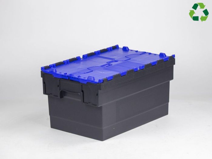 E-line Distribox distributiebak, bakdeel zwart, dekselhelften blauw 55 ltr