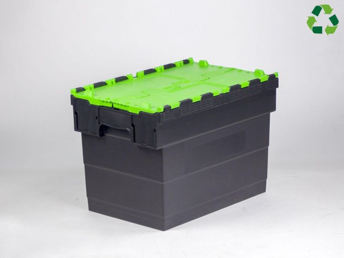 E-line Distribox distributiebak, bakdeel zwart, dekselhelften groen 72 ltr