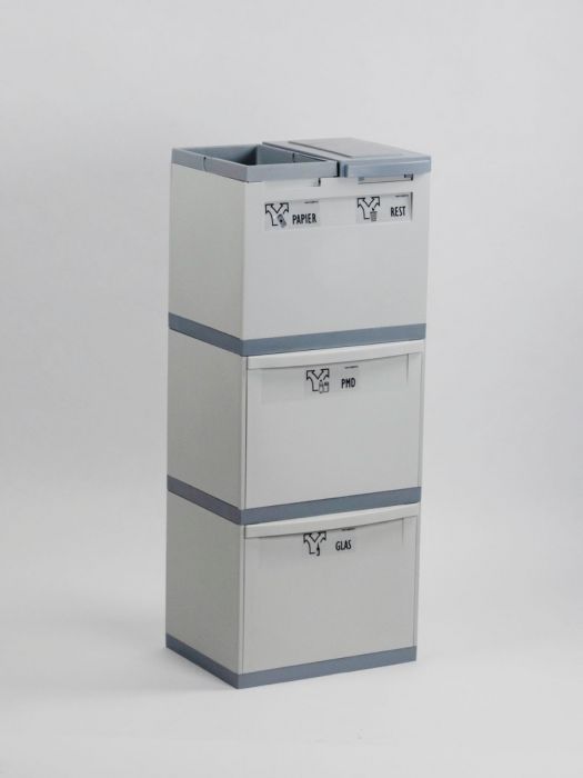 4 Fractions module 90 litres, gris 400x300x1050 mm