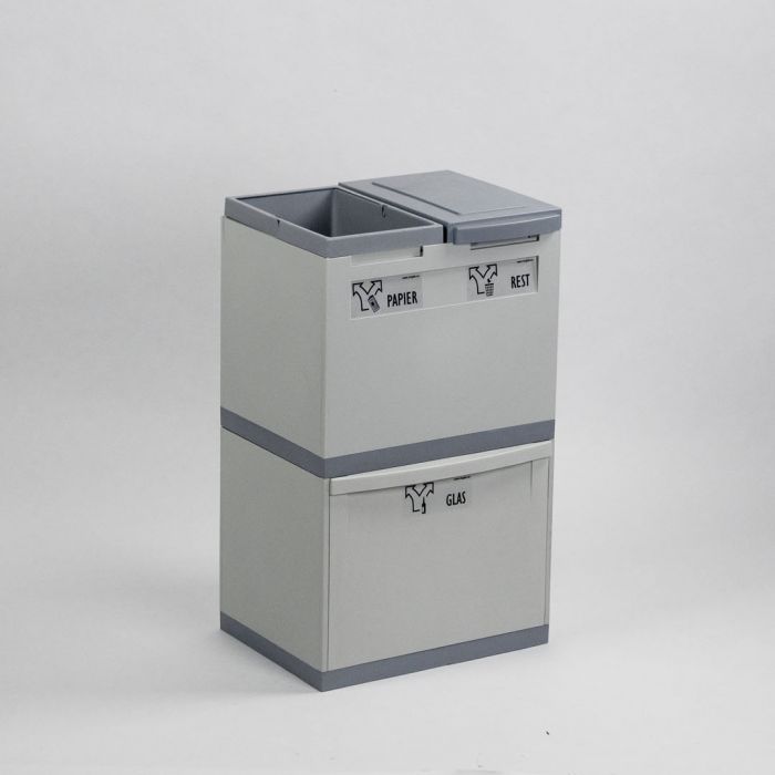 3 Fractions module 60 litres, gris 400x300x700 mm