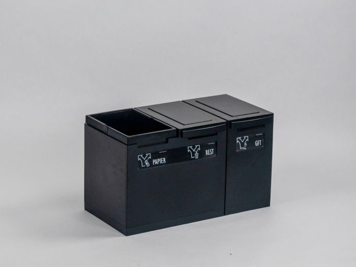 3 Fractions module 45 litres, NOIR 600x300x350 mm